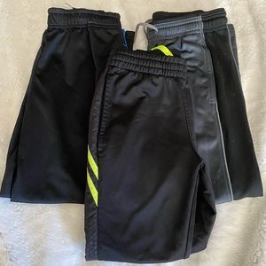 Boy Size 8 bundle 3 sweatpants-Black/Grey/Black w/green stripes